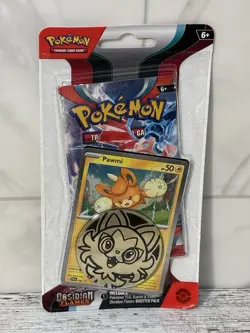 SEALED Pokemon Obsidian Flames Pawmi Promo Checklane Blister Booster Pack Coin - Image 1