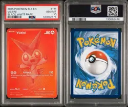 Pokemon 2025 Victini 171/086 Black White Rare Black Bolt GEM MINT PSA 10 - Image 1