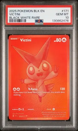 Pokemon 2025 Victini 171/086 Black White Rare Black Bolt GEM MINT PSA 10 - Image 2