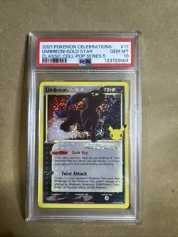 2021 POKEMON CELEBRATIONS CLASSIC COLL #17 UMBREON-GOLD STAR PSA 10 - Image 1