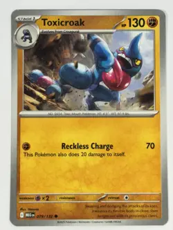 Toxicroak Common ME01: Mega Evolution 079/132 NM Normal Pokemon - Image 1