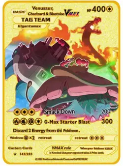 NEW Pokemon Arceus VMAX Metal Cards TCG NEW Golden Pokemon Gifts for Kids - Image 1