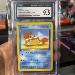 Krabby Pokemon Card 1999 First Edition CGC Graded 9.5 - Image 1