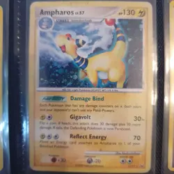 Pokemon Card AMPHAROS 1/127 Platin Holo Rare L/P (Printing Error) - Image 1