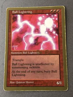 1998 Magic: The Gathering - Seattle Ball Lightning Played Condition - Image 1