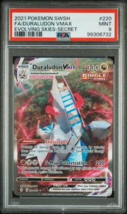 2021 POKEMON SWORD & SHIELD EVOLVING SKIES SECRET FULL ART/DURALUDON VMAX PSA 9 - Image 1