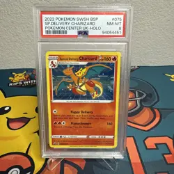 2022 POKEMON SWSH BLACK STAR PROMO #075 SPECIAL DELIVERY CHARIZARD-HOLO PSA 8 - Image 2