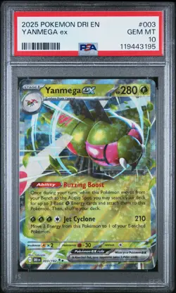 2025 POKEMON DRI EN-DESTINED RIVALS #003 YANMEGA EX PSA 10 - Image 1
