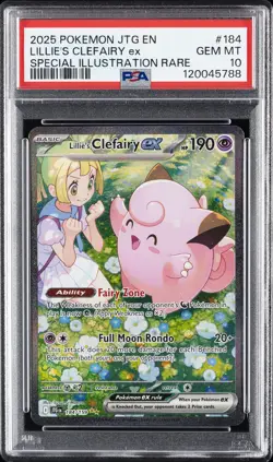 2025 POKEMON JTG EN-JOURNEY TOGETHER #184 LILLIE'S CLEFAIRY EX PSA 10 - Image 1