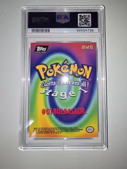1999 TOPPS POKEMON THE MOVIE EDITION #E1 BULBASAUR #1 PSA 7 - Image 2