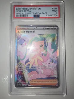 2024 Pokemon Surging Sparks #246 Lisia's Appeal Special Illustration Rare PSA 9 - Image 1