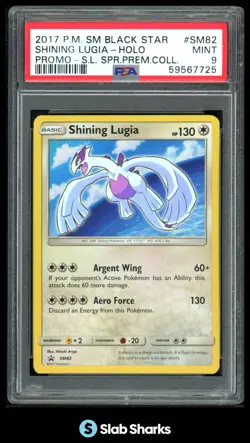 2017 POKEMON BLACK STAR PROMOS #SM82 SHINING LUGIA HOLO SUPER PREMIUM COLL PSA 9 - Image 1