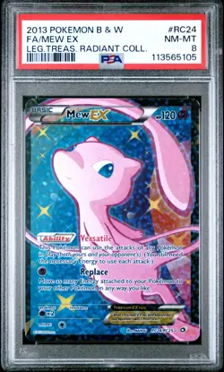 2013 POKEMON B&W LEGEND TREASURES RADIANT COLL #RC24 FULL ART/MEW EX PSA 8 - Image 1