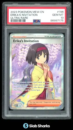 2023 POKEMON SV 151 - MEW EN #196/165 ERIKA'S INVITATION ULTRA RARE PSA 10 - Image 1