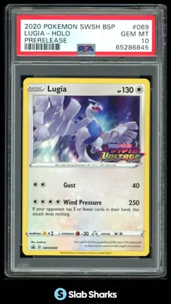 2020 POKEMON SWSH BLACK STAR PROMOS #SWSH069 LUGIA HOLO PRERELEASE PSA 10 - Image 1