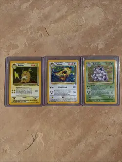 Pokemon Lots Of 3 Holos- Raichu, Pidgeot, And Nidoking - Image 1
