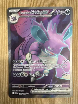 Team Rocket's Nidoking EX 216/182 Pokemon Destined Rivals Scarlet & Violet NM - Image 1