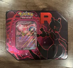 Pokemon TCG Destined Rivals Team Rocket Tin Mewtwo ex NEW SEALED - Image 2