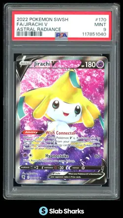 2022 POKEMON SWORD & SHIELD ASTRAL RADIANCE #170/189 JIRACHI V FULL ART PSA 9 - Image 1
