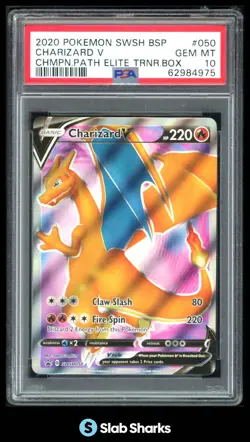 2019 POKEMON USWORD & SHIELD BLACK STAR PROMOS #SWSH050 CHARIZARD V PSA 10 - Image 1