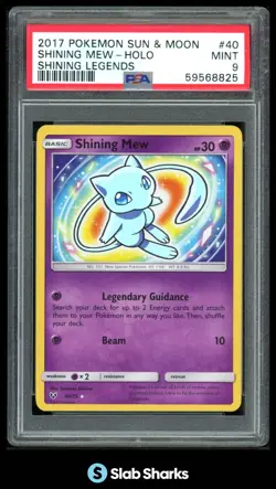 2017 POKEMON SUN & MOON SHINING LEGENDS #40/73 SHINING MEW HOLO PSA 9 - Image 1