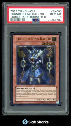 2012 YU-GI-OH! TURBO PACK: BOOSTER EIGHT ENGLISH THUNDER KING RAI-OH PSA 10 - Image 1