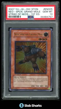 2007 YU-GI-OH! STRIKE OF NEOS 1ST EDITION NEO-SPACIAN GRAND MOLE PSA 10 - Image 1