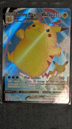 Surfing Pikachu VMAX 009/025 Celebrations Ultra Rare Holo Pokemon Card NM - Image 1