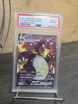 Pokemon PSA 10 GEM MINT 2021 Charizard Vmax #SV107 Shining Fates Full Art Card - Image 1
