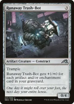 Runaway Trash-Bot -Foil Near Mint MTG Kamigawa: Neon Dynasty - Image 1