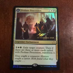 Profane Procession / Tomb Dusk Rose Foil Prerelease Promo MtG - Image 1