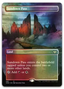 Sundown Pass (Borderless) #285 (Foil) (NM) Crimson Vow VOW Magic MTG - Image 1