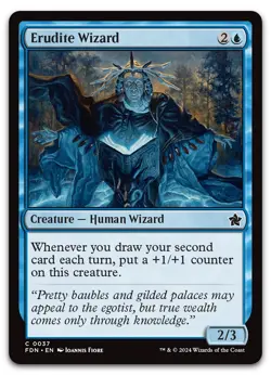 Erudite Wizard #37 (NM) Foundations FDN Magic MTG - Image 1