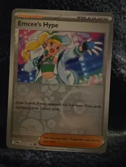 Emcee's Hype Reverse Holo Common SV10: Destined Rivals 163/182 Pokemon TCG NM - Image 1