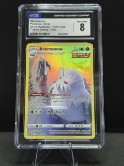 Abomasnow Swsh10: Astral Radiance Trainer Gallery Pokemon TCG TG01/TG30 CGC 8 - Image 1