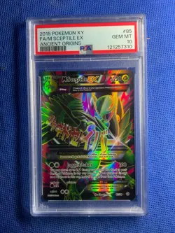 2015 PSA 9 Pokemon XY ANCIENT ORIGINS FULL ART/M SCEPTILE EX #85 - Image 1
