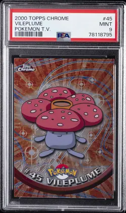 2000 TOPPS CHROME POKEMON T.V. #45 VILEPLUME PSA 9 - Image 1