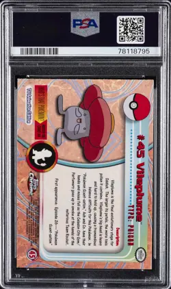 2000 TOPPS CHROME POKEMON T.V. #45 VILEPLUME PSA 9 - Image 2