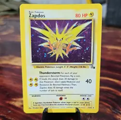 1999 Zapdos Fossil Holo Rare 15/62 Vintage pokemon WIZARDS OF THE COAST - Image 1