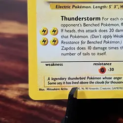 1999 Zapdos Fossil Holo Rare 15/62 Vintage pokemon WIZARDS OF THE COAST - Image 5