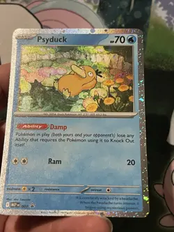 Pokemon Mega Evolution - Psyduck #007 - Black Star Promo with AMAZING SWIRL! - Image 3