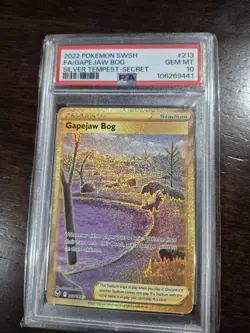 GAPEJAW BOG #213/195 2022 Pokemon PSA 10 Secret Rare Silver Tempest - Image 1