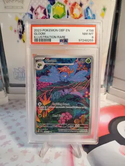 PSA 8 NM-MT Gloom 198/197 Sv03: Obsidian Flames IR HOLO Pokemon Card - Image 1