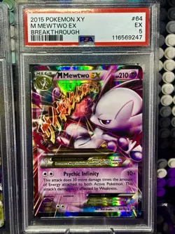 2015 Pokemon XY Breakthrough #64 Mega M Mewtwo EX PSA - 2 Card LOT/M Tyrantar Ex - Image 3