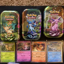Eeveelutions Prismatic Evolutions Holo Card Set NM Condition W/ EMPTY Tins - Image 2