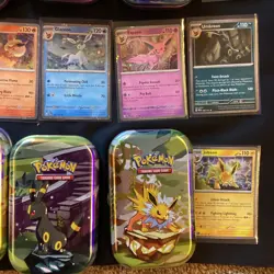 Eeveelutions Prismatic Evolutions Holo Card Set NM Condition W/ EMPTY Tins - Image 4