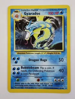 Pokemon Gyarados Holo Rare TCG Card 6/102 Base Set WOTC 1999 Unlimited Vintage - Image 1