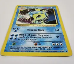 Pokemon Gyarados Holo Rare TCG Card 6/102 Base Set WOTC 1999 Unlimited Vintage - Image 2