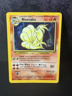 Pokemon TCG Ninetales Base Set Holo Card 12/102 Unlimited Rare - Image 1