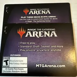 MAGIC MTG ARENA CODE CARD STARTER KIT 2022 ARENA DECK - 2x Decks- Email Delivery - Image 1